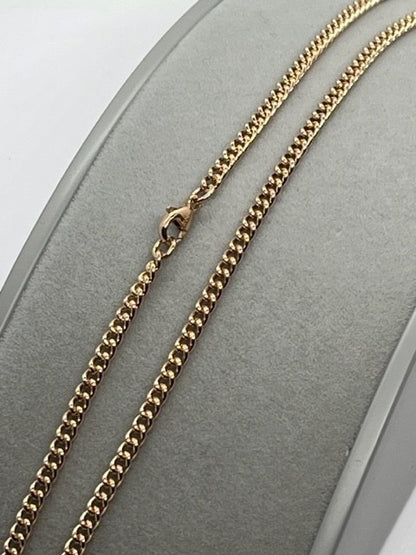 9ct Rose Gold 2.9mm Solid Gold Curb Rounded Chain Bracelet (R32C)