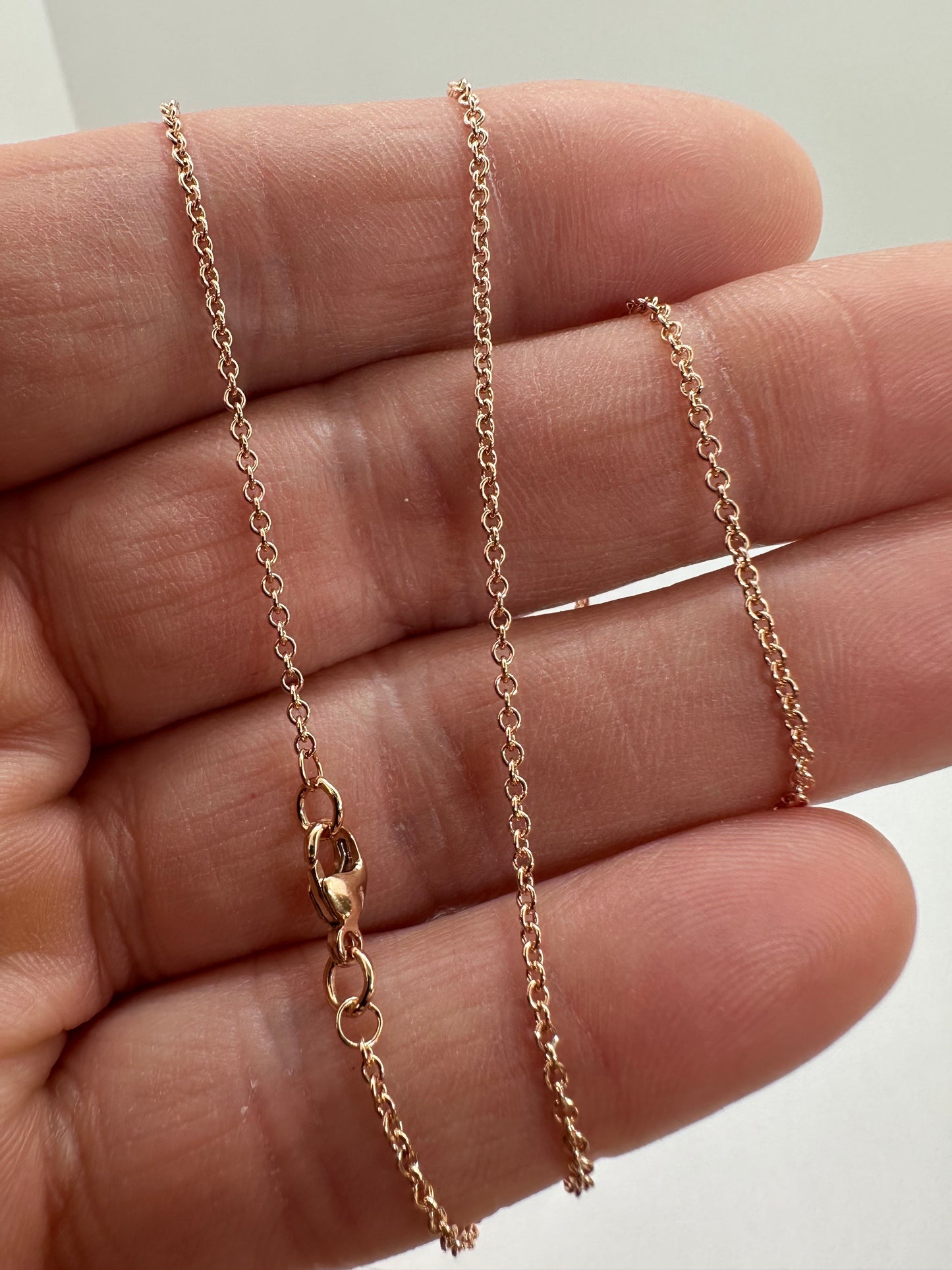 9ct Rose Gold 1.6mm Solid Round Link Trace Chain Various Lengths (r40ctt)
