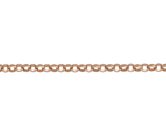 9ct Rose Gold 3.44mm Round Belcher Link Chains Various Lengths (RB1)