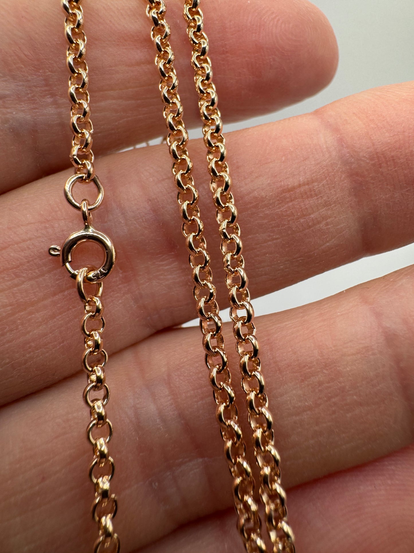 9ct Rose Gold 2.75mm Round Belcher Link Chains Various Lengths (RBB)