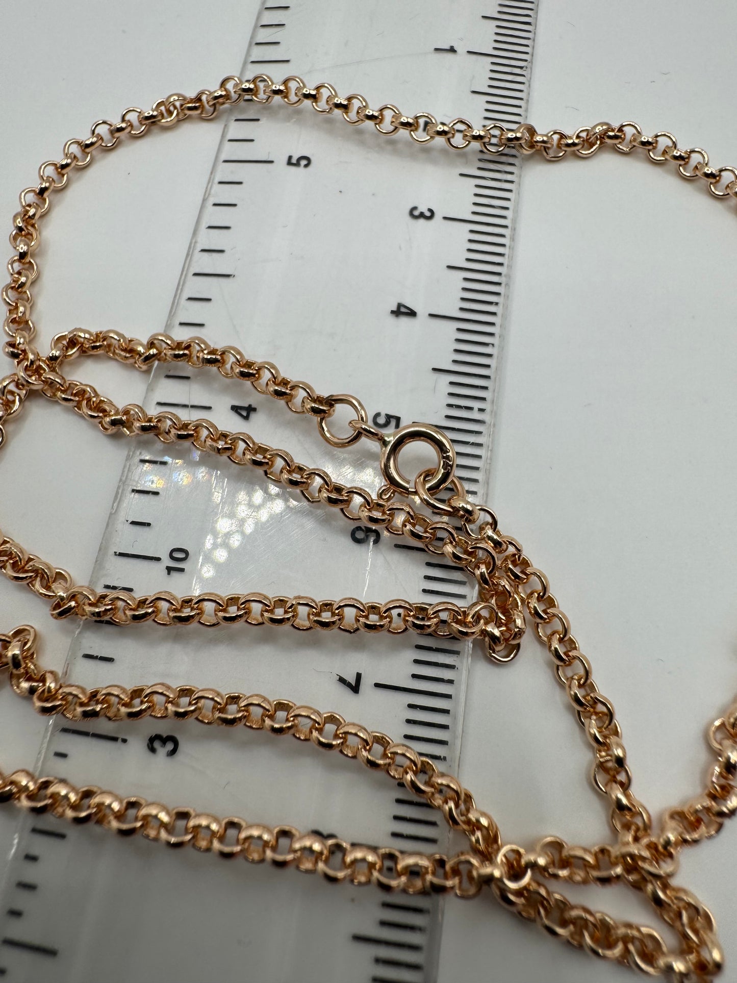 9ct Rose Gold 2.75mm Round Belcher Link Chains Various Lengths (RBB)