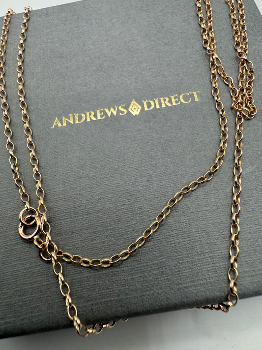 9ct Rose Gold 1.85mm Oval Belcher Neck Chain Various Lengths (RMIN)