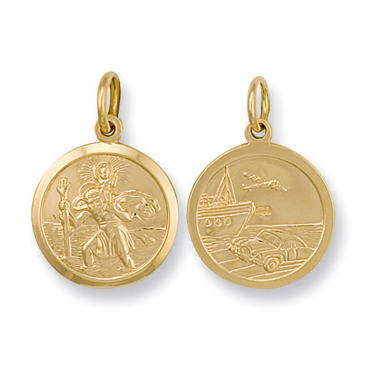 9ct Yellow Gold 31x22mm St Christopher Double Side Pendant (0027)