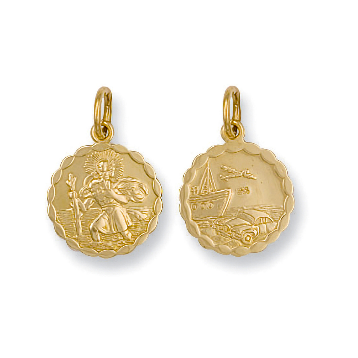 9ct Yellow Gold 23x15.5mm St Christopher Double Side Pendant (0030)