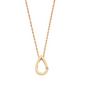 9ct Yellow Gold Diamond Drop Shaped Pendant on 18 Inch Chain Necklace (0008)