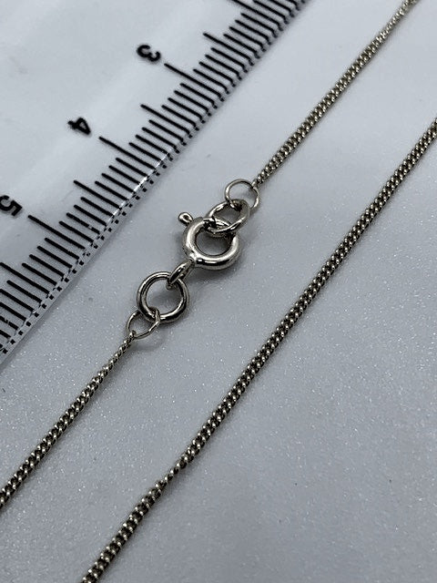 9ct White Gold 1.1mm Curb Chain Various Lengths (w12c)