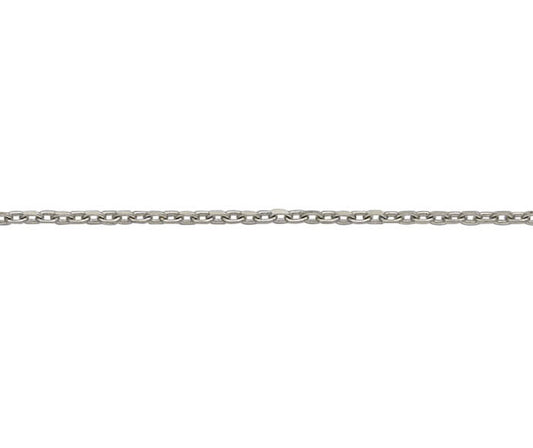 9ct White Gold 1.6mm Diamond Cut Edge Trace Link Necklace Chain (W2021FT)