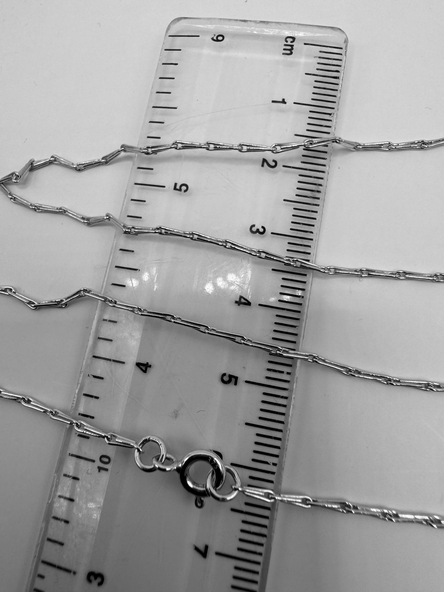 9ct White Gold Solid Hayseed 1.44mm Necklace Chain Various Lengths (WHS2)