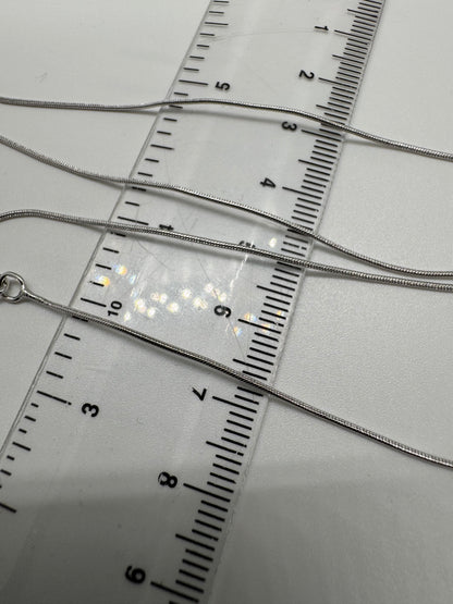 9ct White Solid Gold 0.9mm Snake Chain Various Lengths (WSNM)