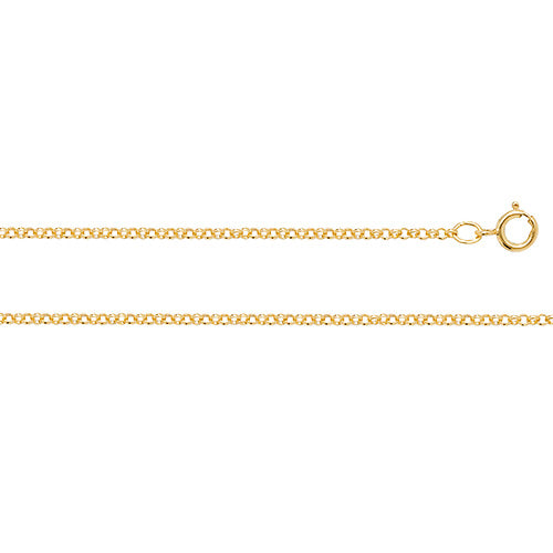 9ct Yellow Gold 1mm Trace Round Link Chain Various Lengths (238)