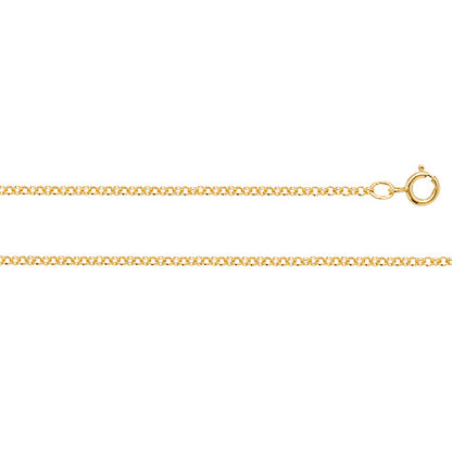 9ct Yellow Gold 1mm Trace Round Link Chain Various Lengths (238)