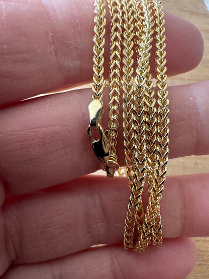 9ct Yellow Gold Square Franco 2.7mm Neck Chain Various Lengths (489)