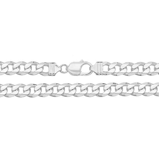Sterling Silver Mens 9mm Heavy Classic Curb Neck Chain (1004)