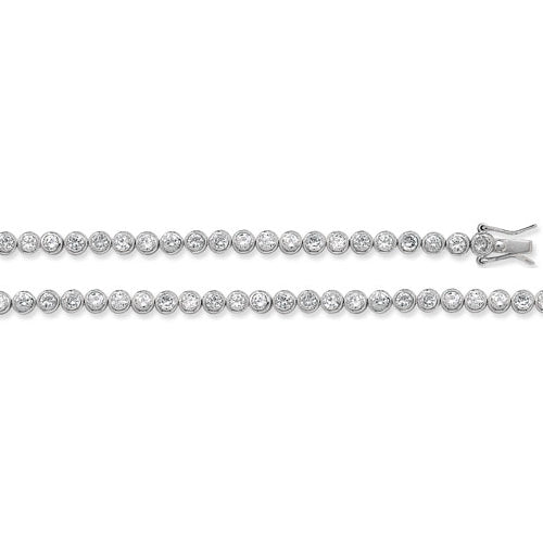 Sterling Silver 4mm Clear Stones Tennis Necklace Various Lengths (1099CZ)