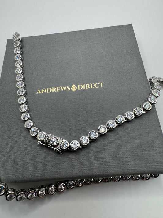 Sterling Silver 4mm Clear Stones Tennis Chains Various Lengths (1099)