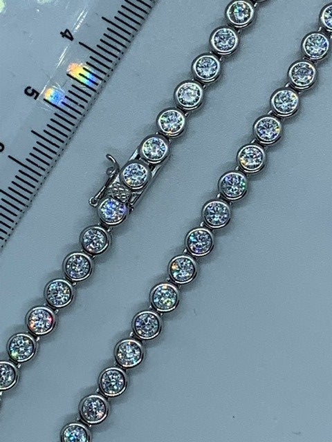 Sterling Silver 4mm Clear Stones Tennis Necklace Various Lengths (1099CZ)