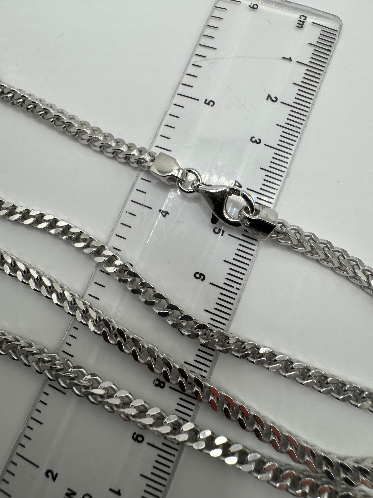 Sterling Silver 3.5mm Solid Square Cut Franco Necklace Chain (1321)