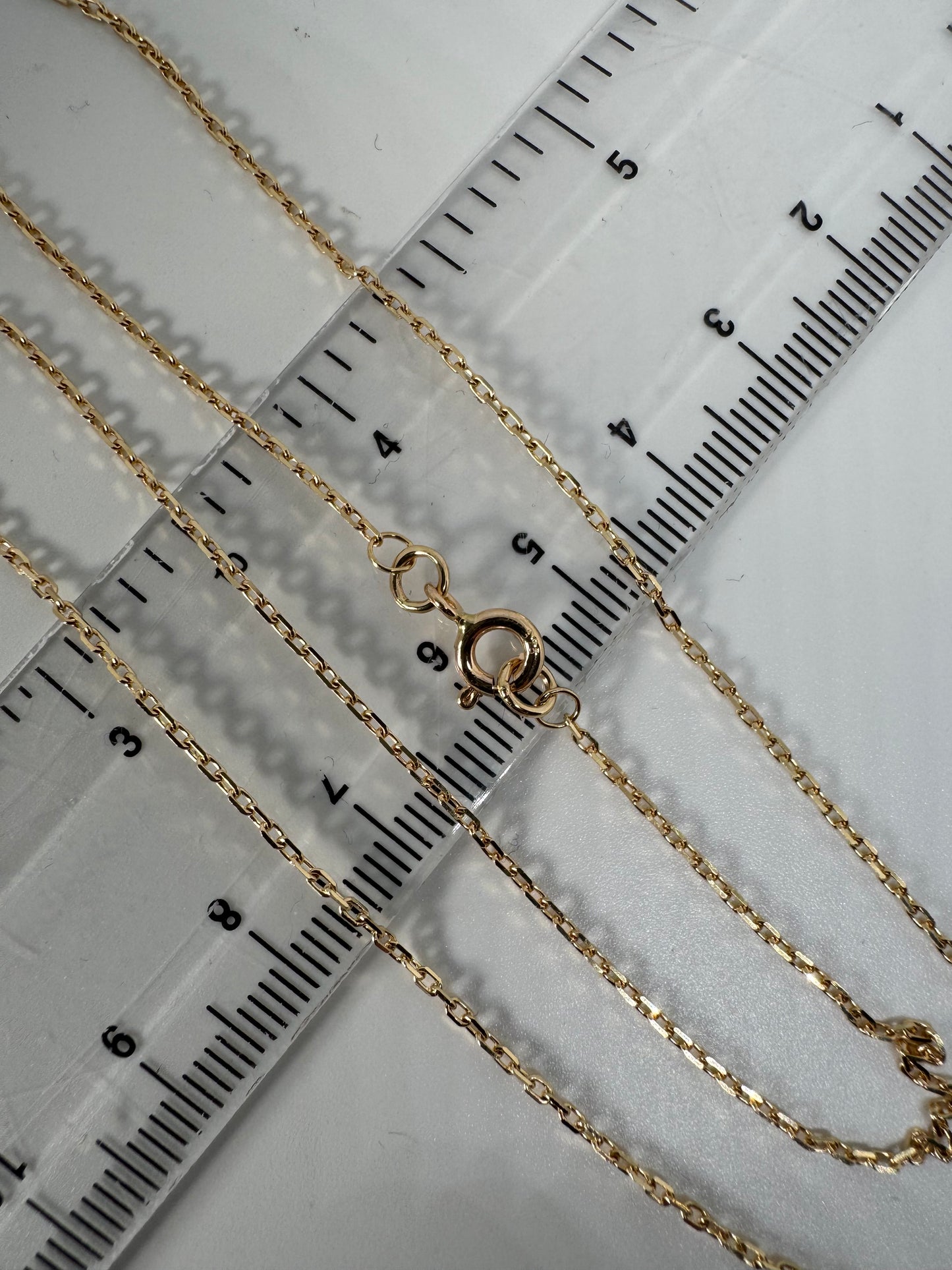 9ct Yellow Gold 1.34mm Trace Diamond Cut Oval Link Chain Various Lengths (g40aft)