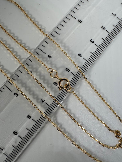 9ct Yellow Gold 1.34mm Trace Diamond Cut Oval Link Chain Various Lengths (g40aft)