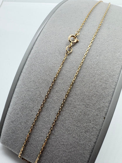 9ct Yellow Gold 1.34mm Trace Diamond Cut Oval Link Chain Various Lengths (g40aft)