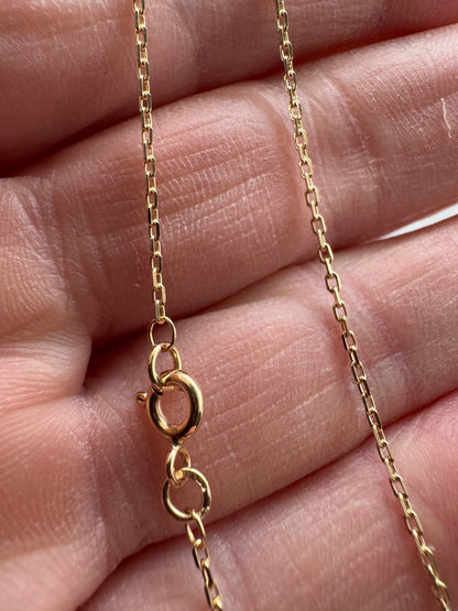 9ct Yellow Gold 1.34mm Trace Diamond Cut Oval Link Chain Various Lengths (g40aft)