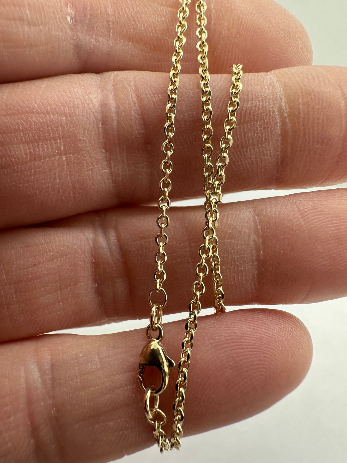 9ct Yellow Gold Solid Link Diamond Cut Trace Chain Various Lengths (50CTFT)