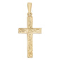 9ct Yellow Gold 41x18mm Solid Gold Engraved Cross Pendant (1026)
