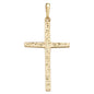 9ct Yellow Gold 43x22mm Solid Gold Engraved Cross Pendant (1027)
