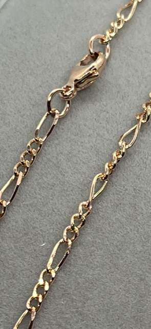 9ct Solid Rose Gold 2.2mm Figaro Style Chain Various Lengths (R24FFG)
