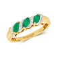 9ct Yellow Gold Emerald and Diamond Eternity Ring, Sizes J to Q (274)