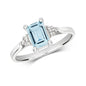 9ct White Gold Aquamarine and Diamond Cluster Ring, Ring Sizes J to Q (296WAQ)