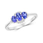 9ct White Gold Tanzanite and Diamond Cluster Style Ring, Sizes J to Q (437)