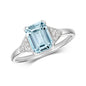 9ct White Gold Aquamarine and Dimond Cluster Ring, Ring Sizes J to Q (917)