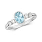 9ct White Gold Aquamarine and Diamond Cocktail Ring, Ring sizes J to Q (922)