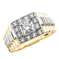 9ct Yellow Gold Clear Zirconia Square Cluster Design Ring, Sizes Q to Z (696)