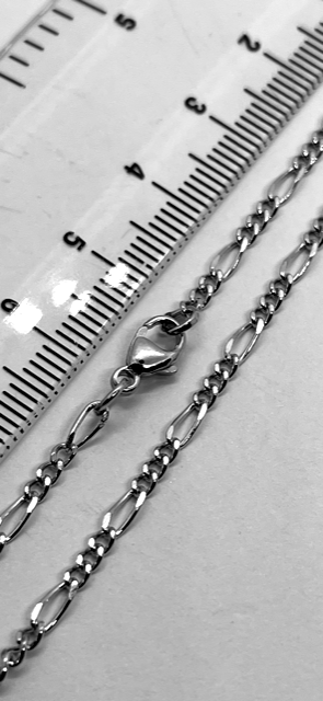 9ct Solid White Gold 2.2mm Figaro Style Chain Various Lengths (W24FFG)