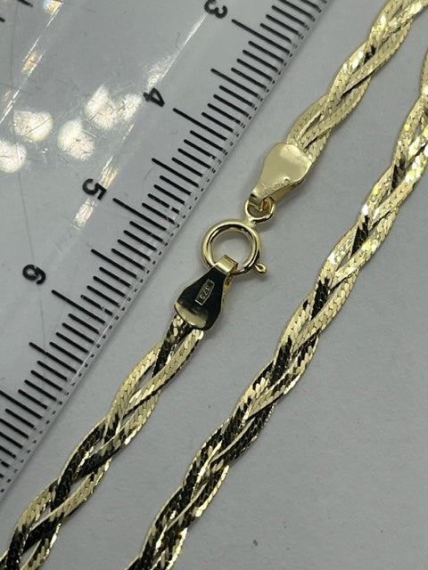 9ct Yellow Gold 4.3mm Flat Fancy Snake Link Chain (579)