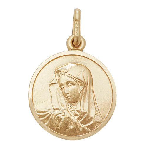 9ct Yellow Gold Solid St Christopher Virgin Mary Image Pendant (171)